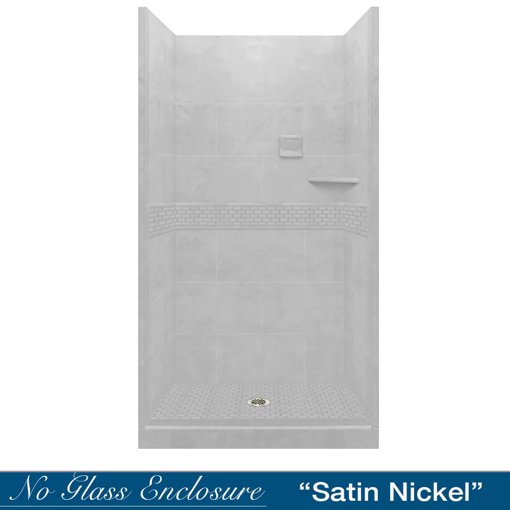 Classic Portland Cement Small Alcove Shower Enclosure Kit