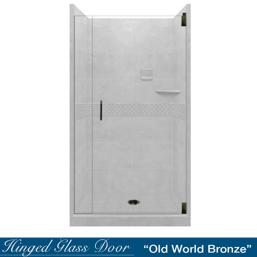 Classic Portland Cement Small Alcove Shower Enclosure Kit