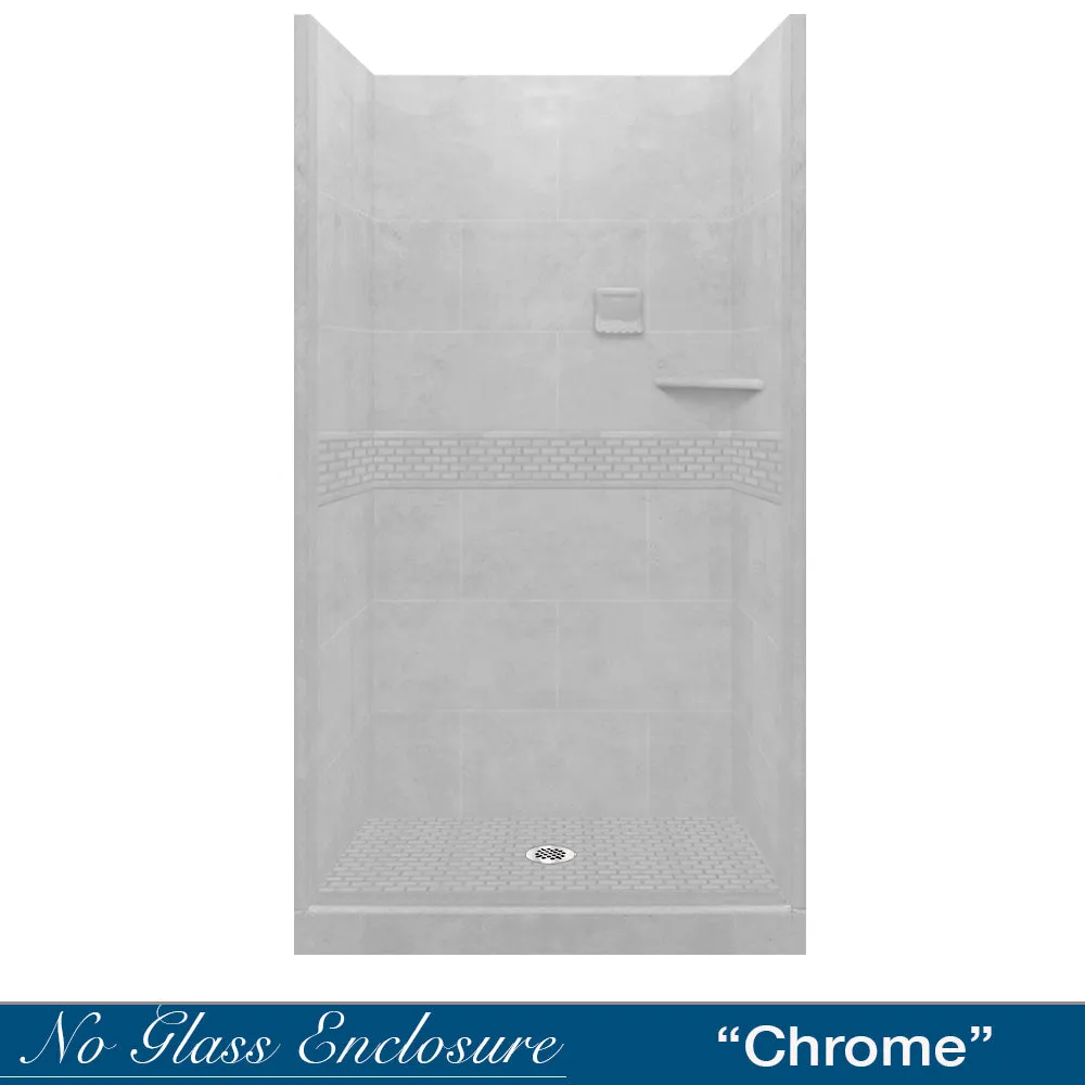 Classic Portland Cement Small Alcove Shower Enclosure Kit