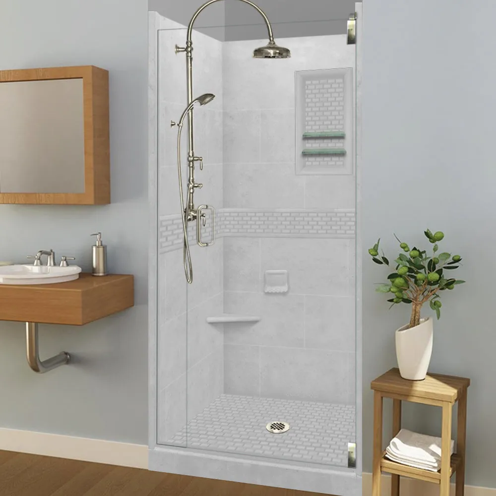 Classic Portland Cement Small Alcove Shower Enclosure Kit