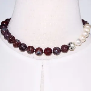 Coffee Brown Elegant Color Block Beaded Women's Necklace