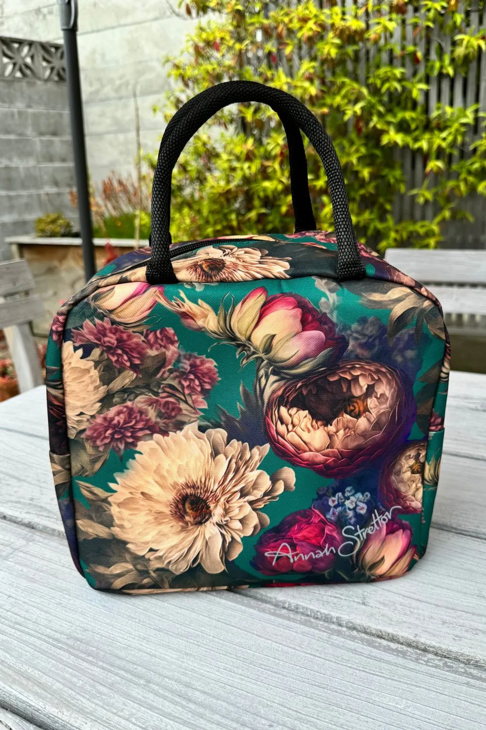 Cosmetic Insulated Travel Bag - Green Lovers Bouquet