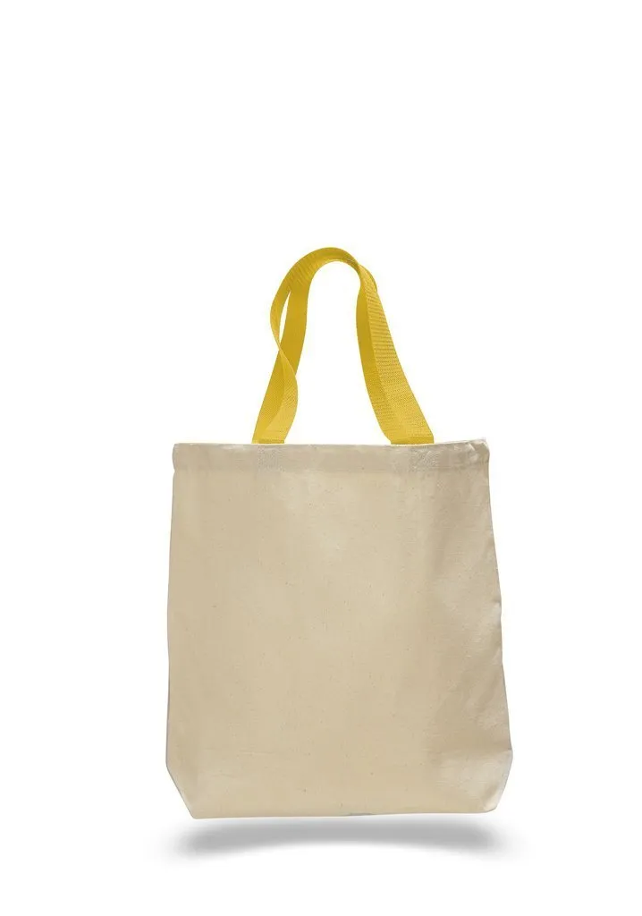 Cotton Canvas Tote Bags with Contrast Handles