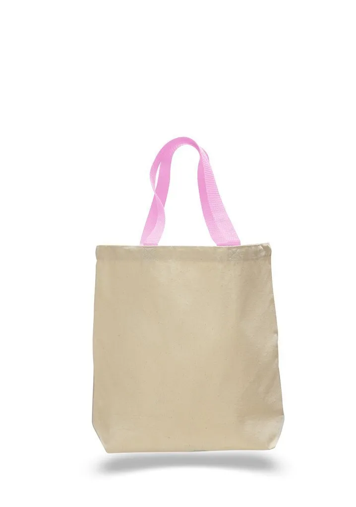 Cotton Canvas Tote Bags with Contrast Handles