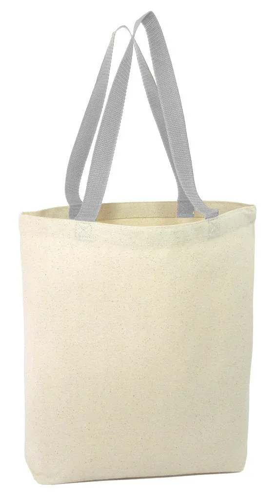 Cotton Canvas Tote Bags with Contrast Handles