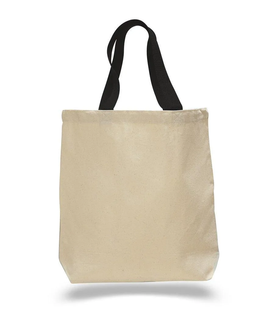 Cotton Canvas Tote Bags with Contrast Handles