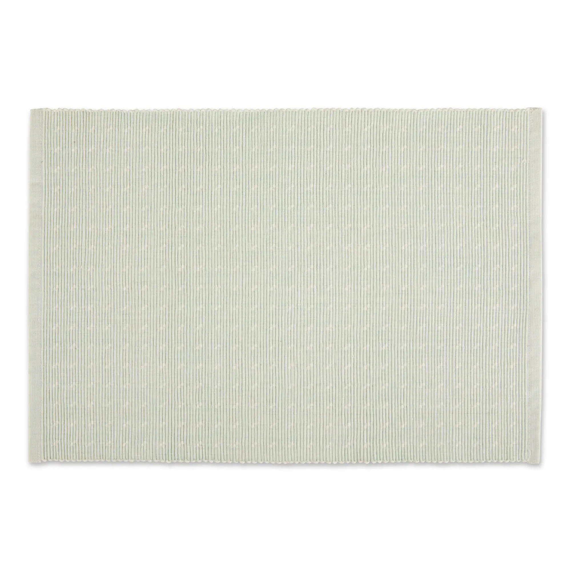 Cotton Ribbed Placemats - Misty Blue Dobby Dots