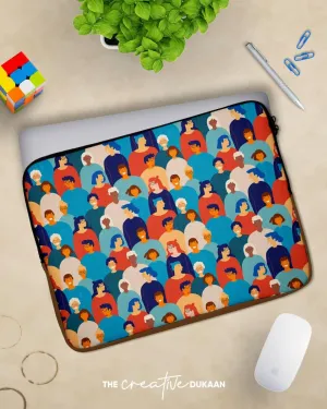 Creative Laptop Sleeve with Colourful People Design Pattern