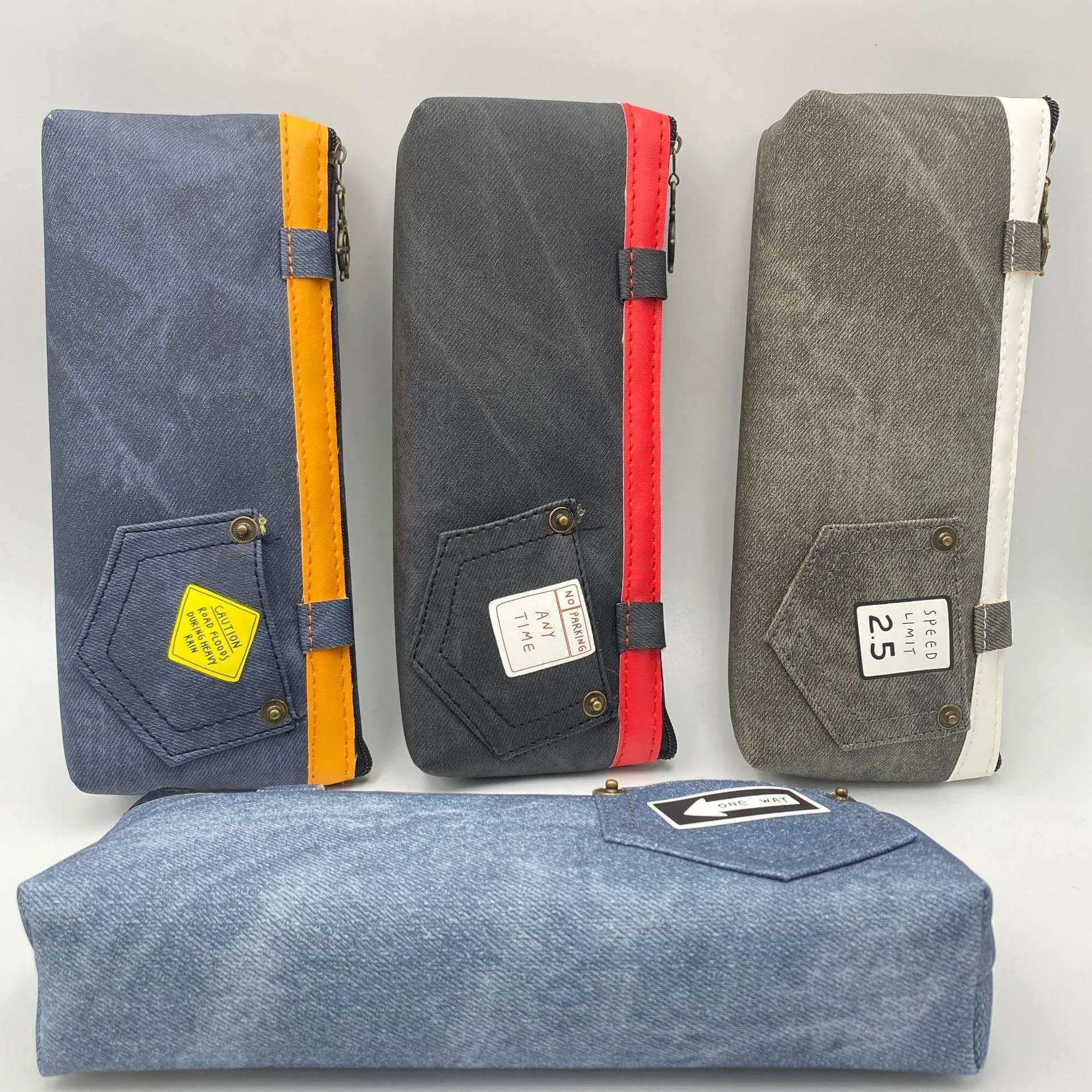 Creative Large Capacity Good Storage Extended Denim Pencil Case Denim Storage Bag Pencil Case Random Shipment