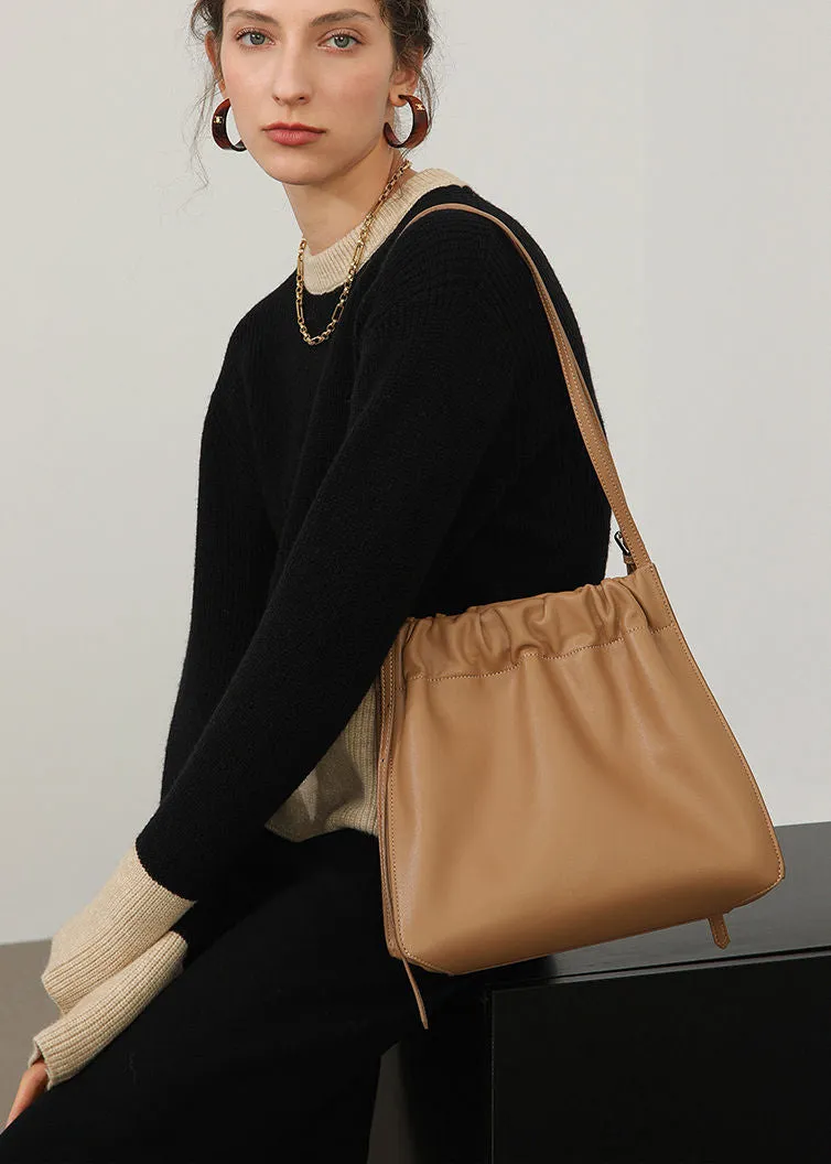 Crinkle Leather Shoulder Bag