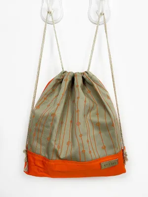 Custom Orange Drawstring Bag, School Drawstring Backpack