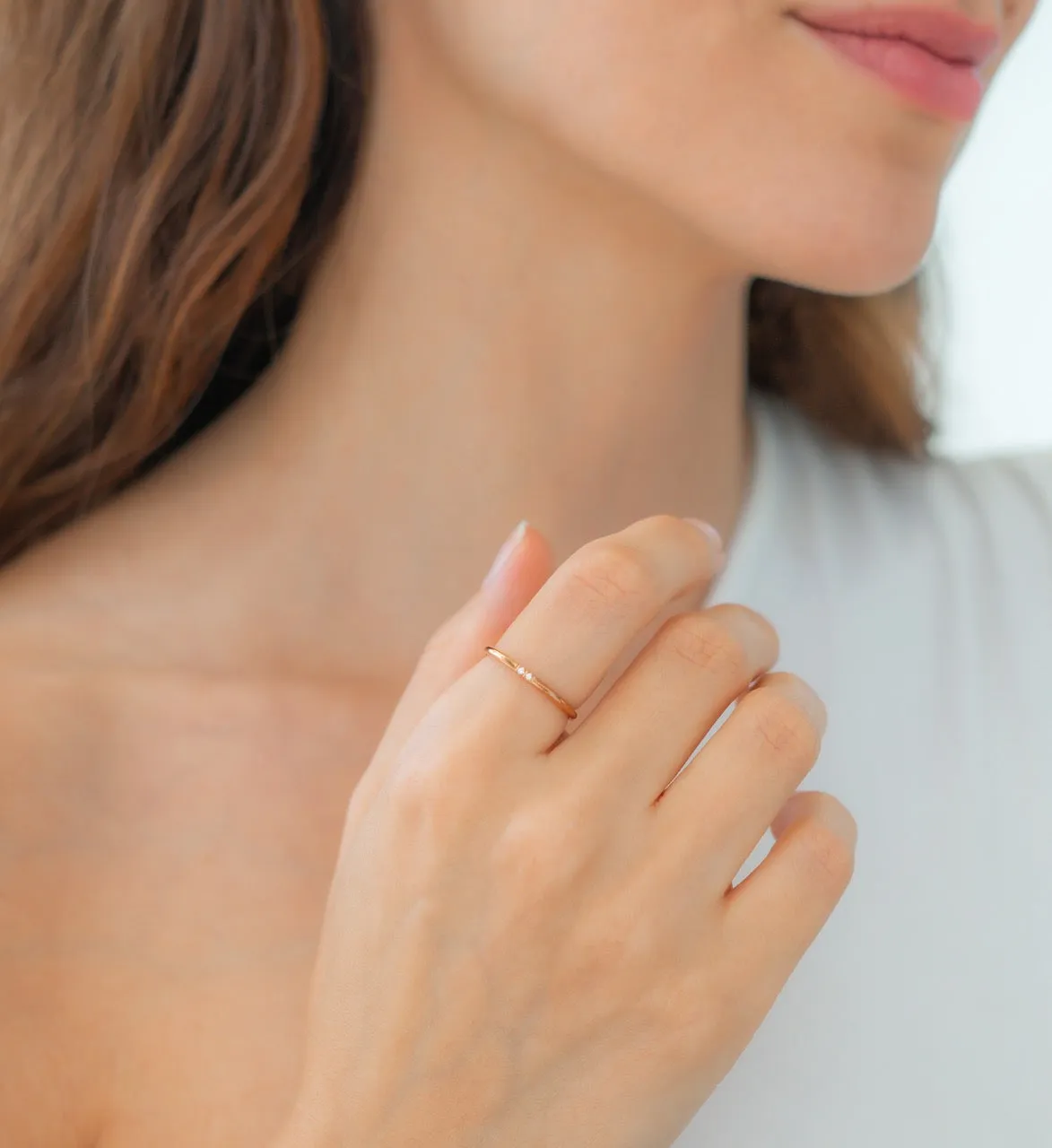 Dainty Diamonds Stacking Ring