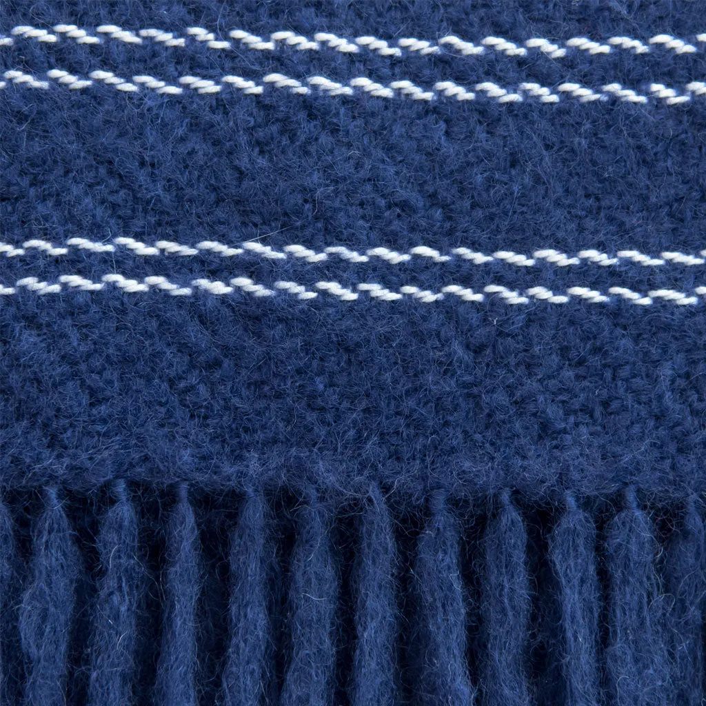 Deep Navy Handwoven Mohair Throw