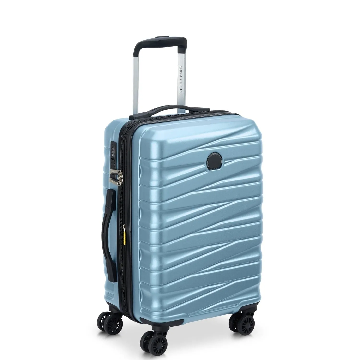 Delsey Tiphanie 55 70 82cm Hardcase 4 Double Wheel Expandable Cabin & Check-In Luggage Trolley Set Aqua   FREE Delsey Agreable Backpack