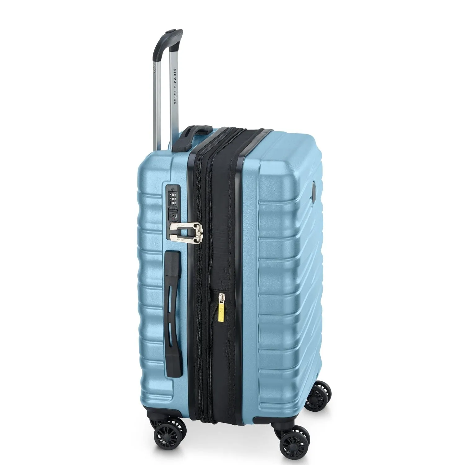 Delsey Tiphanie 55 70 82cm Hardcase 4 Double Wheel Expandable Cabin & Check-In Luggage Trolley Set Aqua   FREE Delsey Agreable Backpack