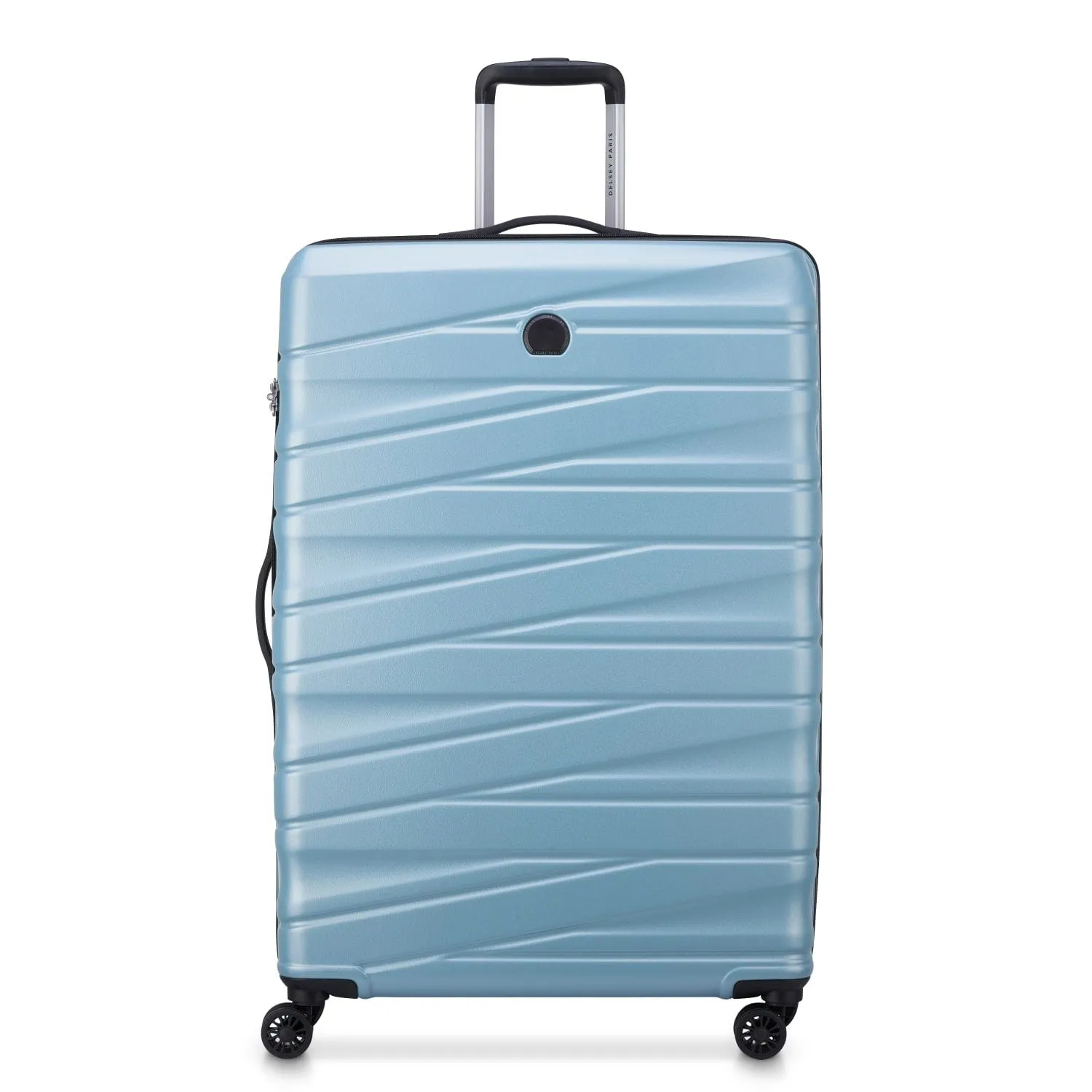 Delsey Tiphanie 55 70 82cm Hardcase 4 Double Wheel Expandable Cabin & Check-In Luggage Trolley Set Aqua   FREE Delsey Agreable Backpack