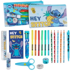 Disney Stitch Pencil Case with Stationery, Filled Pencil Case