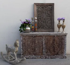 Distressed Carved Sideboard