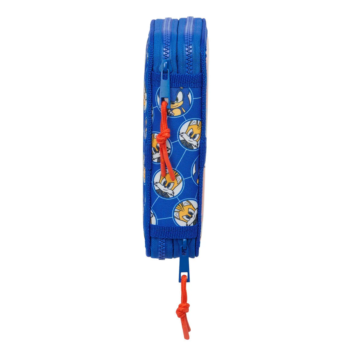 Double Pencil Case Sonic Prime Blue 12.5 x 19.5 x 4 cm 28 Pieces