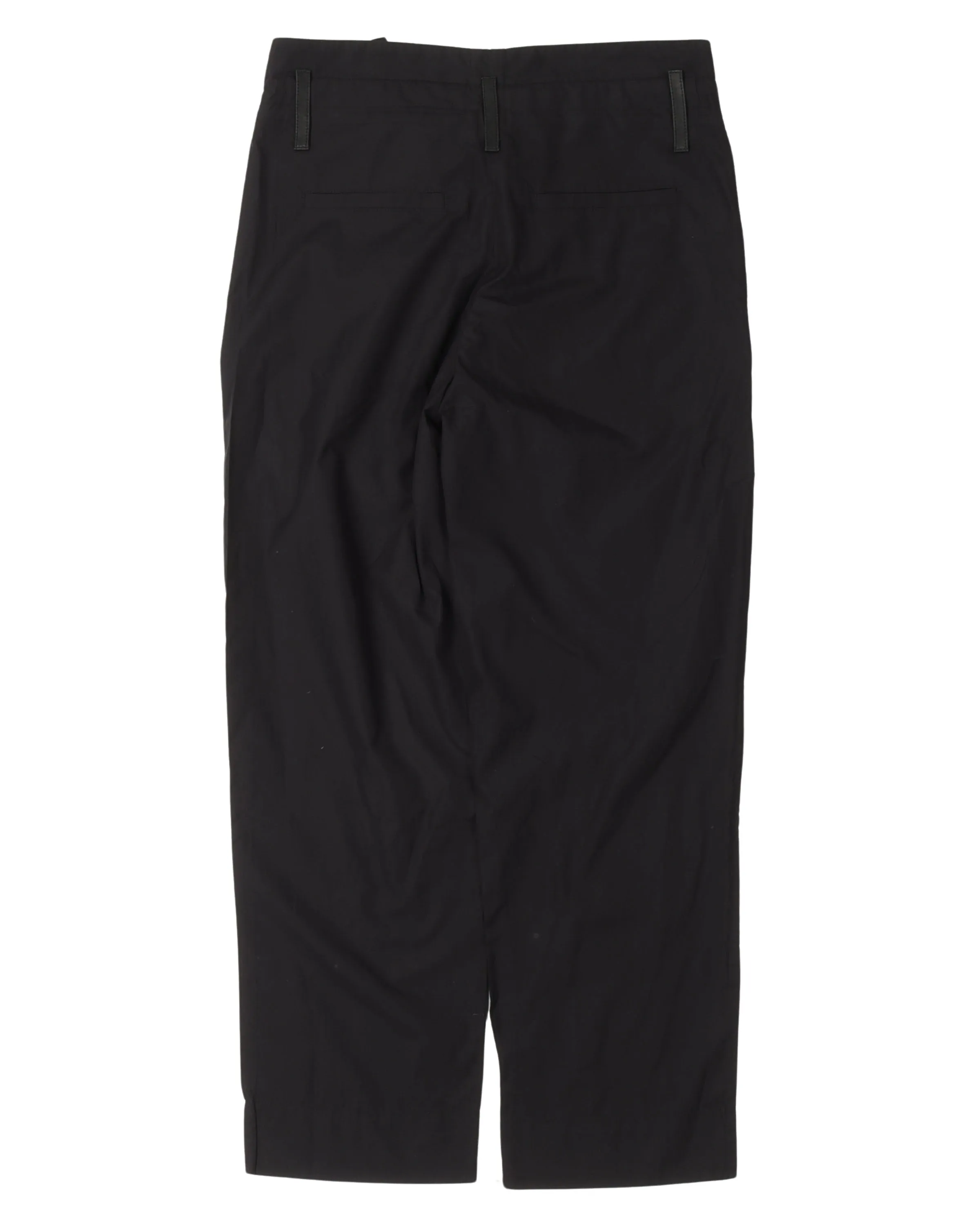 Drawstring Pants with Leather Details