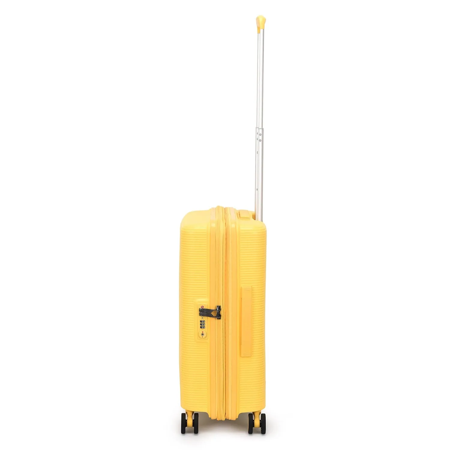 Echolac Forza 55 65 75cm Hardcase 4 Double Wheel Expandable Cabin & Check-In Luggage Trolley Set Mango Yellow