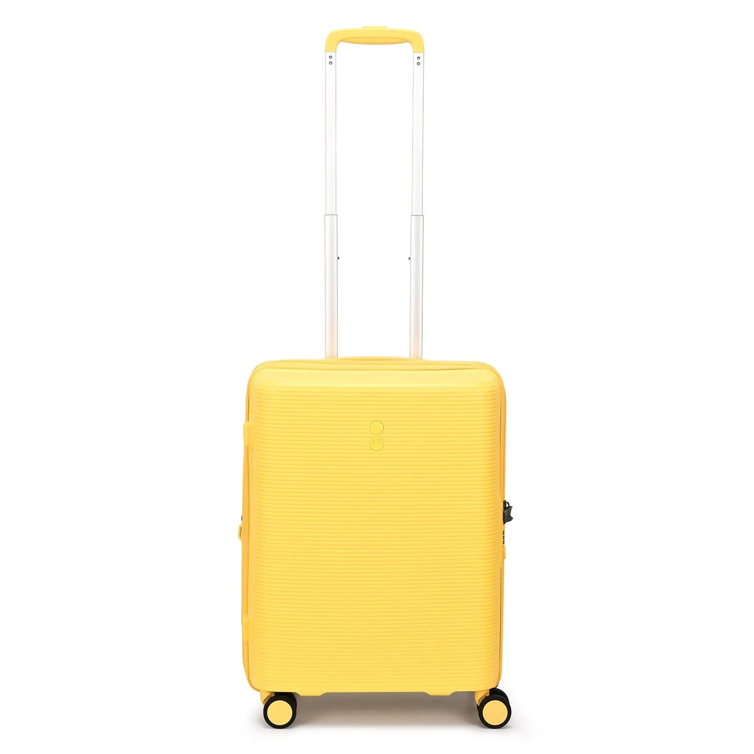 Echolac Forza 55 65 75cm Hardcase 4 Double Wheel Expandable Cabin & Check-In Luggage Trolley Set Mango Yellow