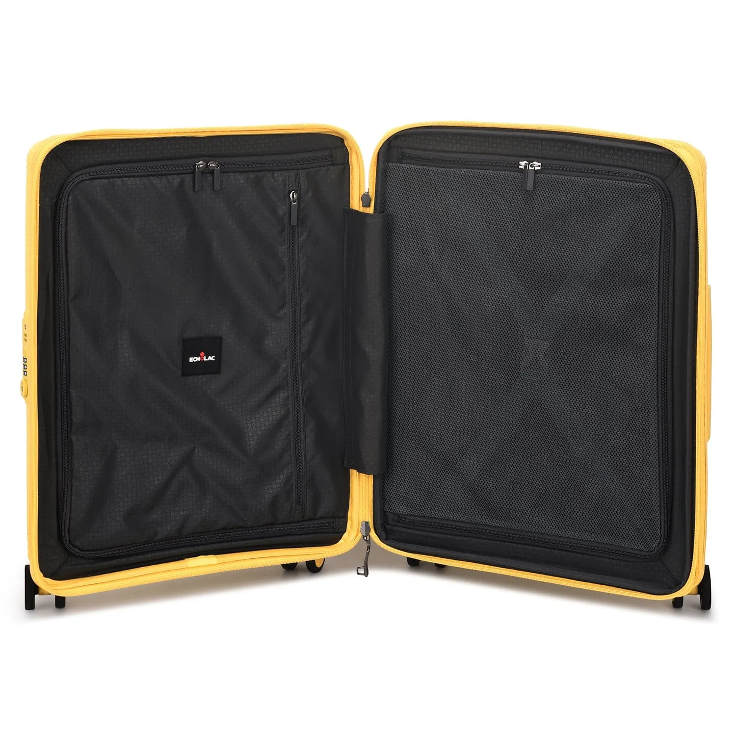 Echolac Forza 55 65 75cm Hardcase 4 Double Wheel Expandable Cabin & Check-In Luggage Trolley Set Mango Yellow