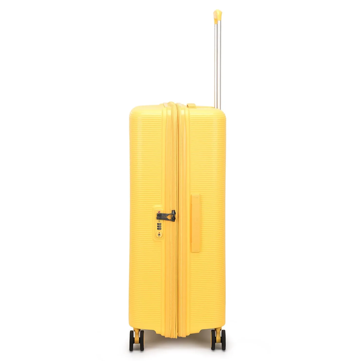 Echolac Forza 55 65 75cm Hardcase 4 Double Wheel Expandable Cabin & Check-In Luggage Trolley Set Mango Yellow