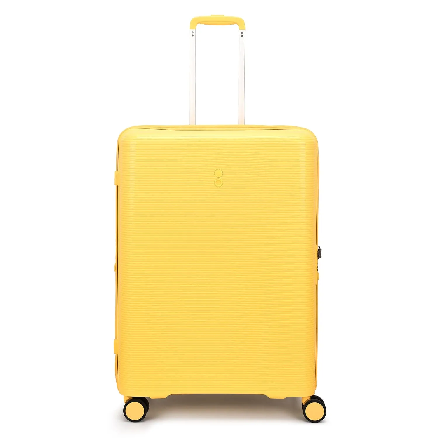 Echolac Forza 55 65 75cm Hardcase 4 Double Wheel Expandable Cabin & Check-In Luggage Trolley Set Mango Yellow