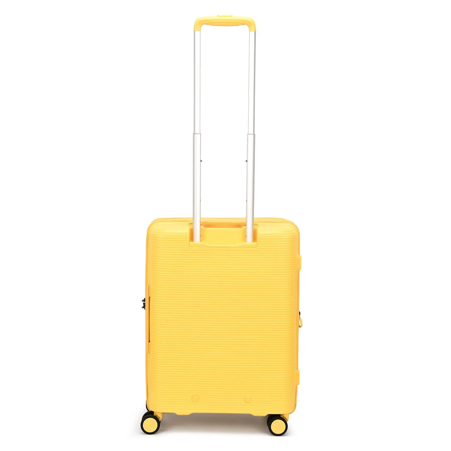 Echolac Forza 55 65 75cm Hardcase 4 Double Wheel Expandable Cabin & Check-In Luggage Trolley Set Mango Yellow