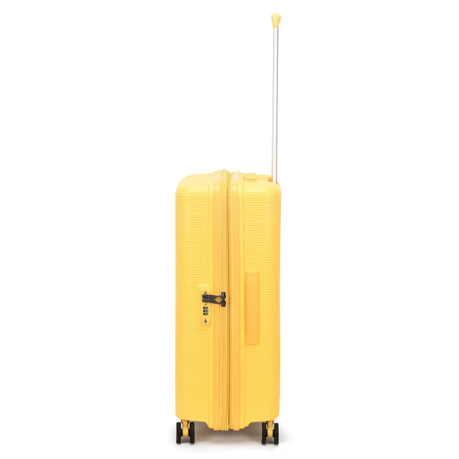 Echolac Forza 55 65 75cm Hardcase 4 Double Wheel Expandable Cabin & Check-In Luggage Trolley Set Mango Yellow