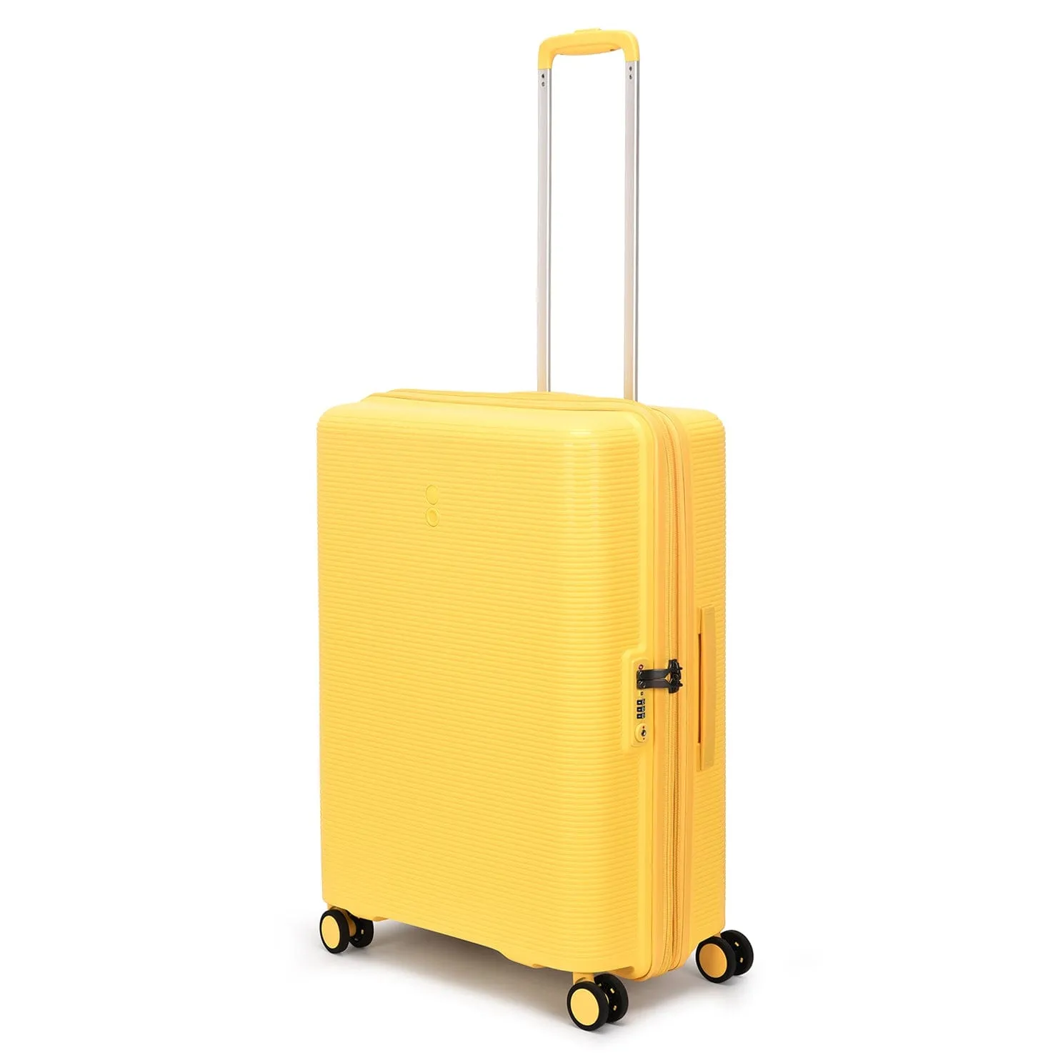 Echolac Forza 55 65 75cm Hardcase 4 Double Wheel Expandable Cabin & Check-In Luggage Trolley Set Mango Yellow