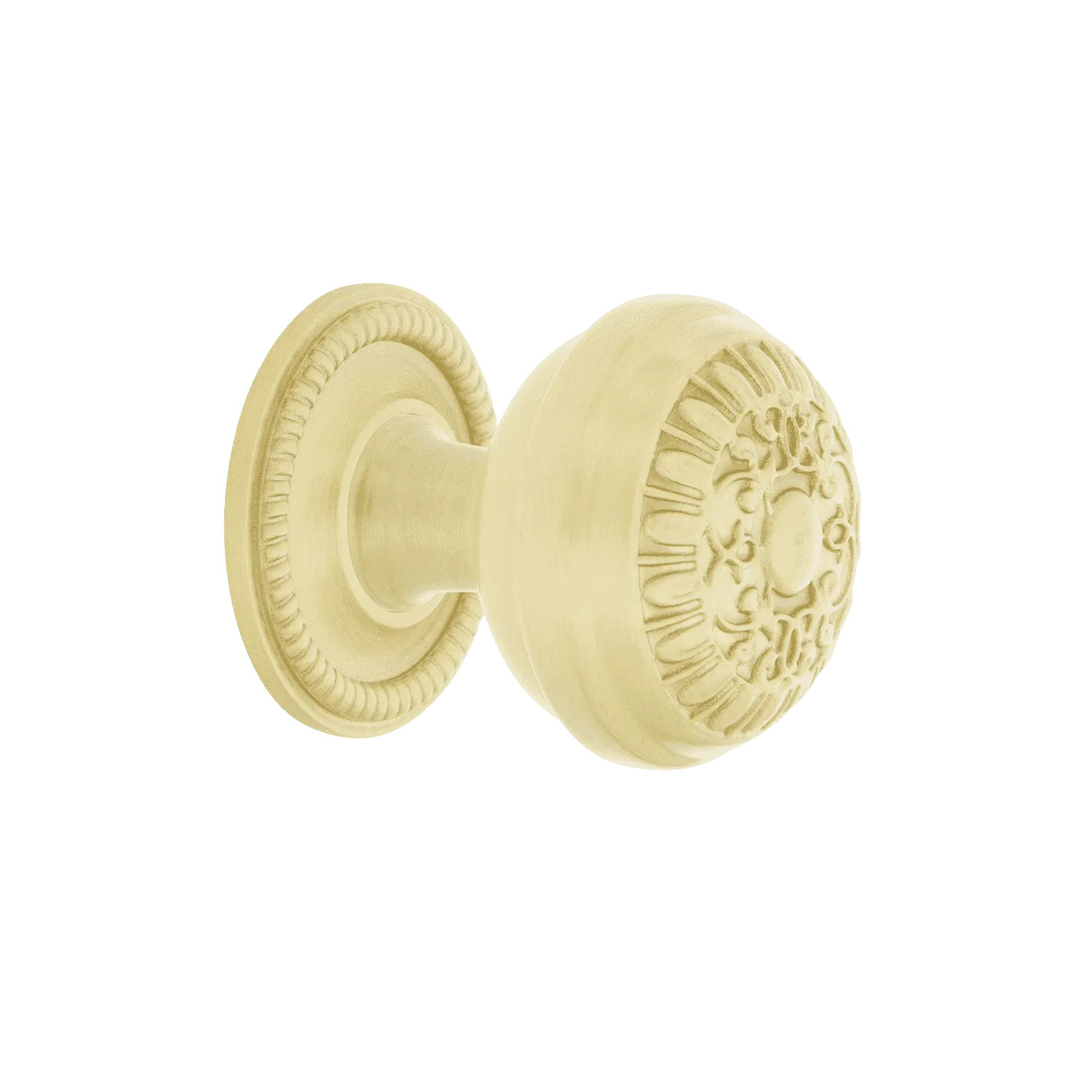 Egg And Dart Brass 1 3/8" Cabinet Knob with Rope Rose in Satin Brass