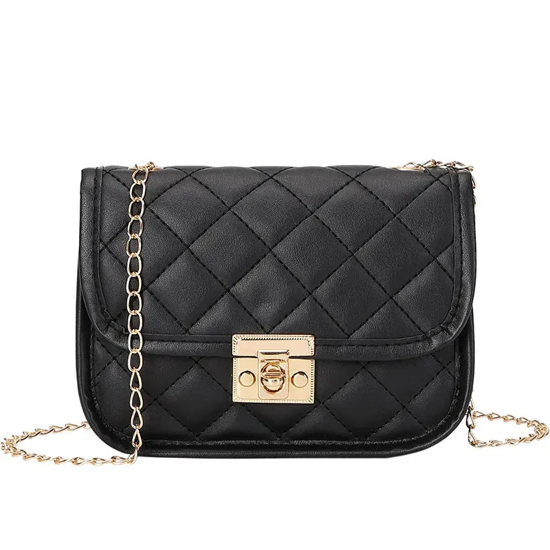 Elegant Quilted Crossbody Bag with Chain Strap