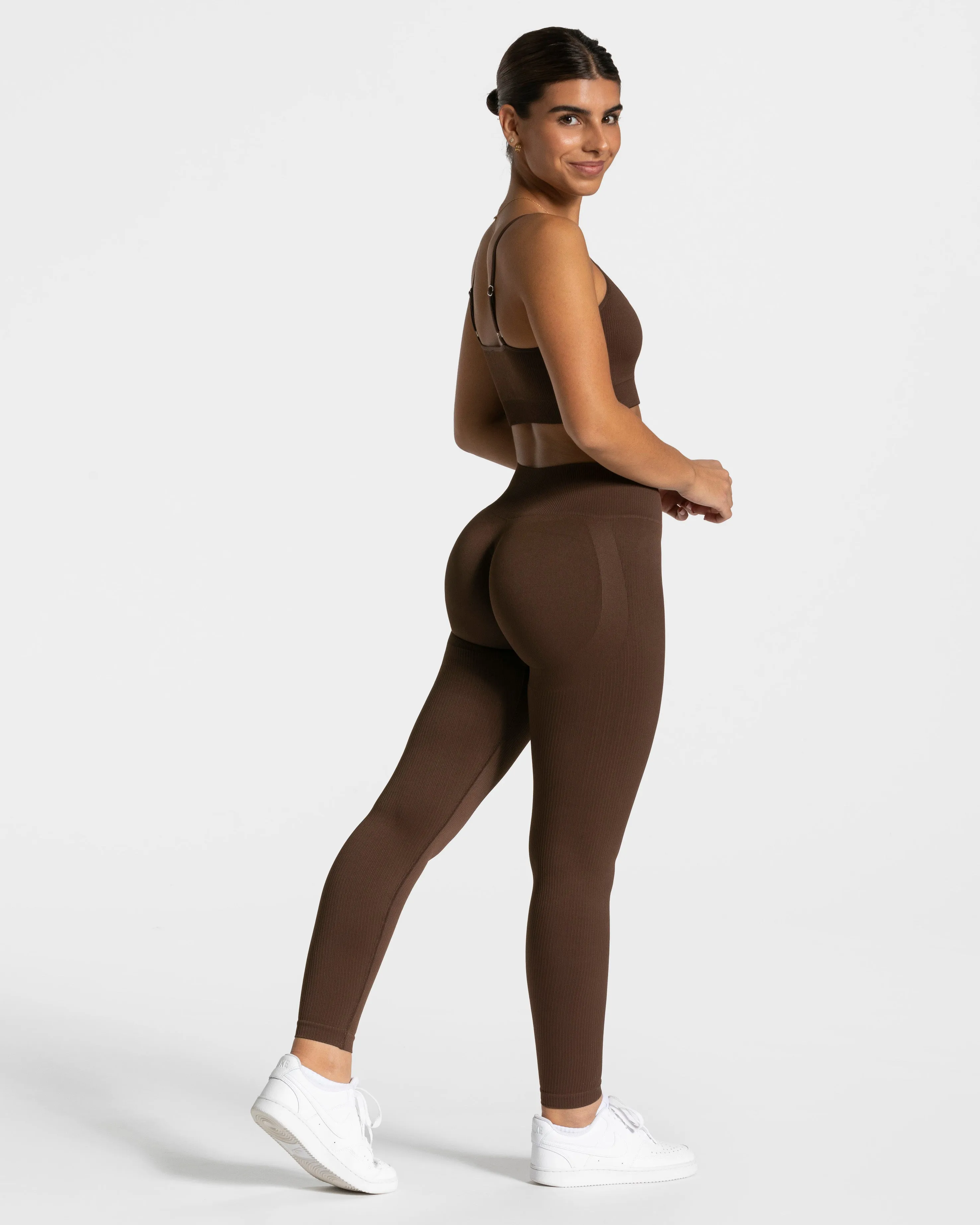 Elegant Scrunch Leggings "Dunkelbraun"