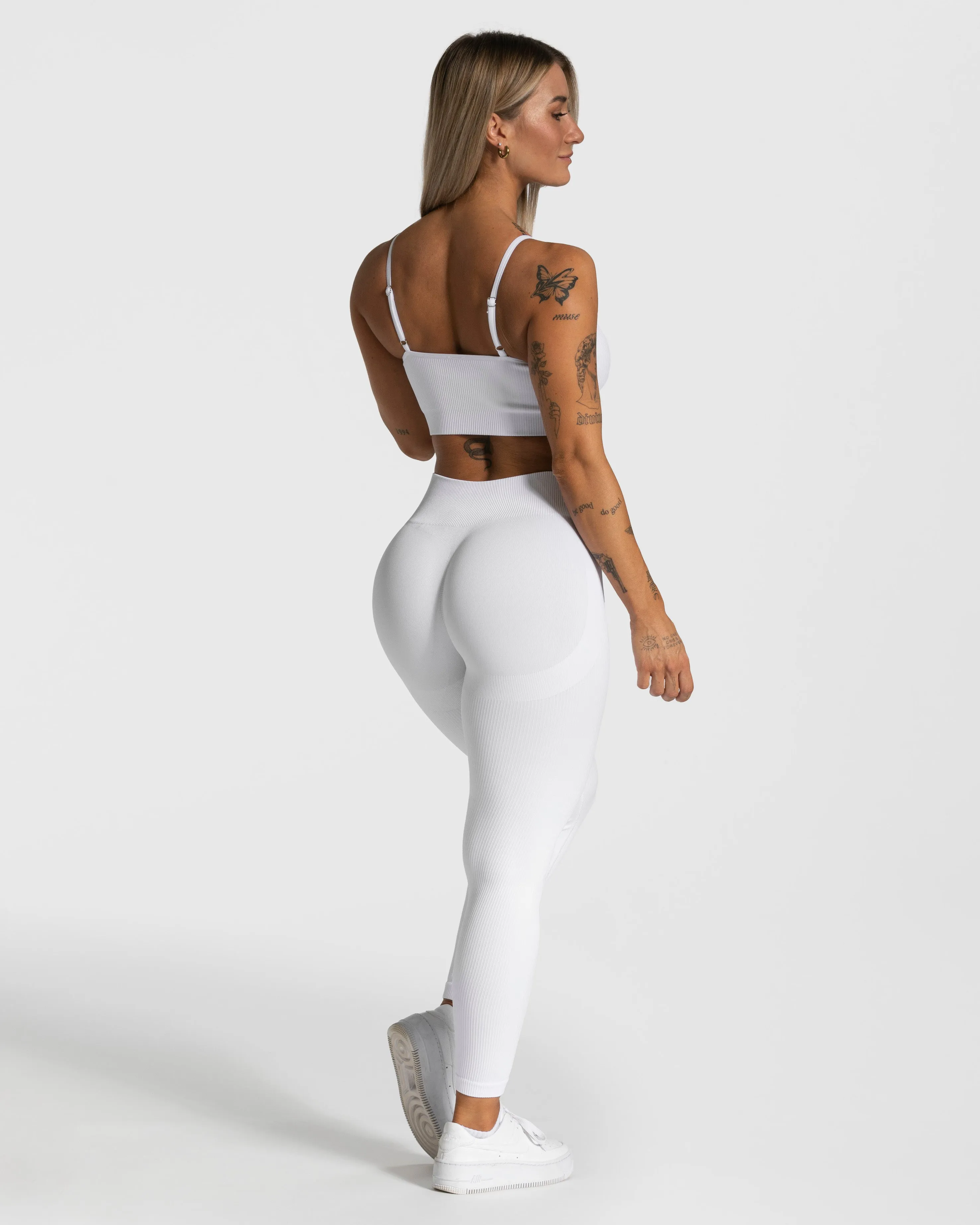 Elegant Scrunch Leggings "Weiß"