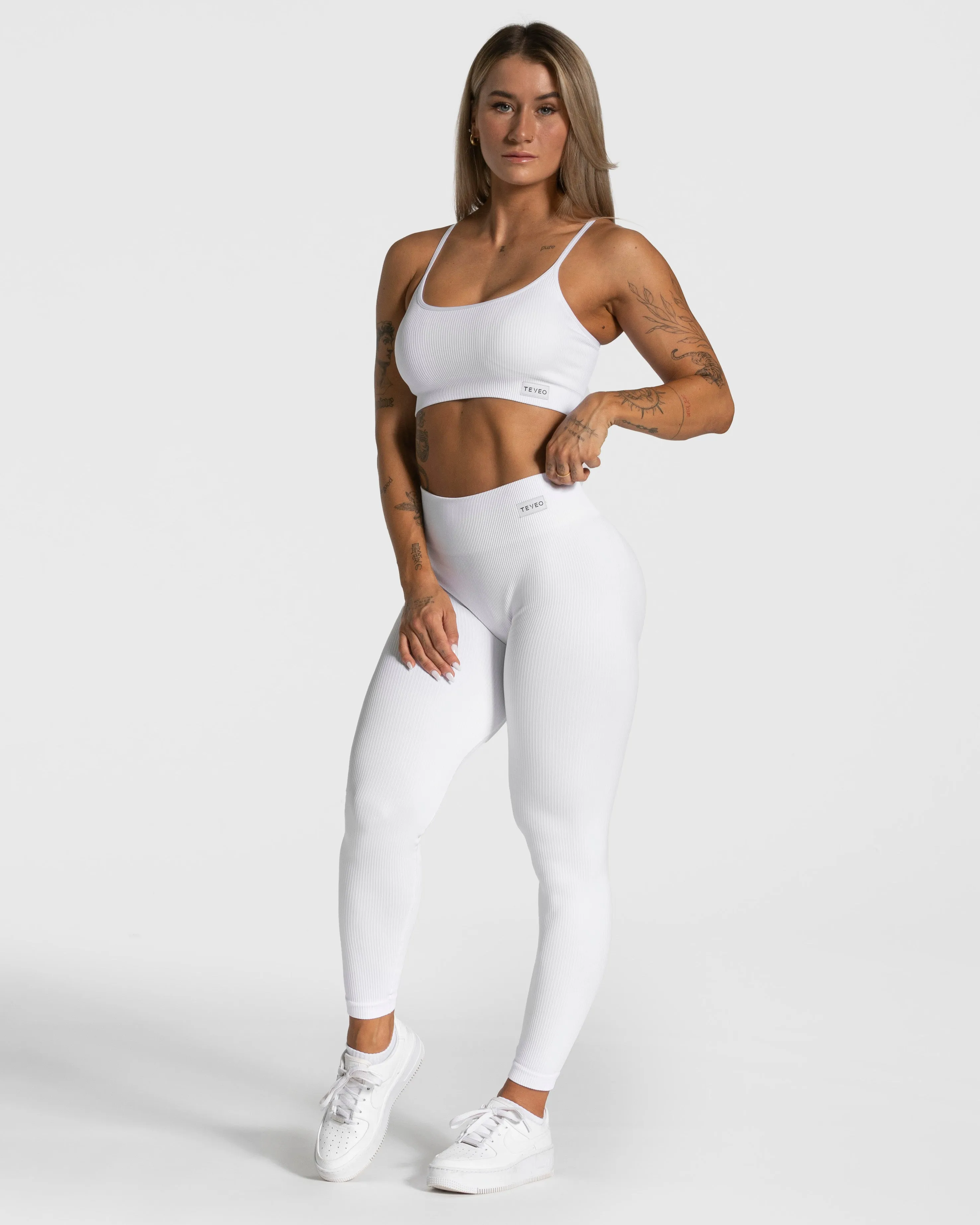 Elegant Scrunch Leggings "Weiß"