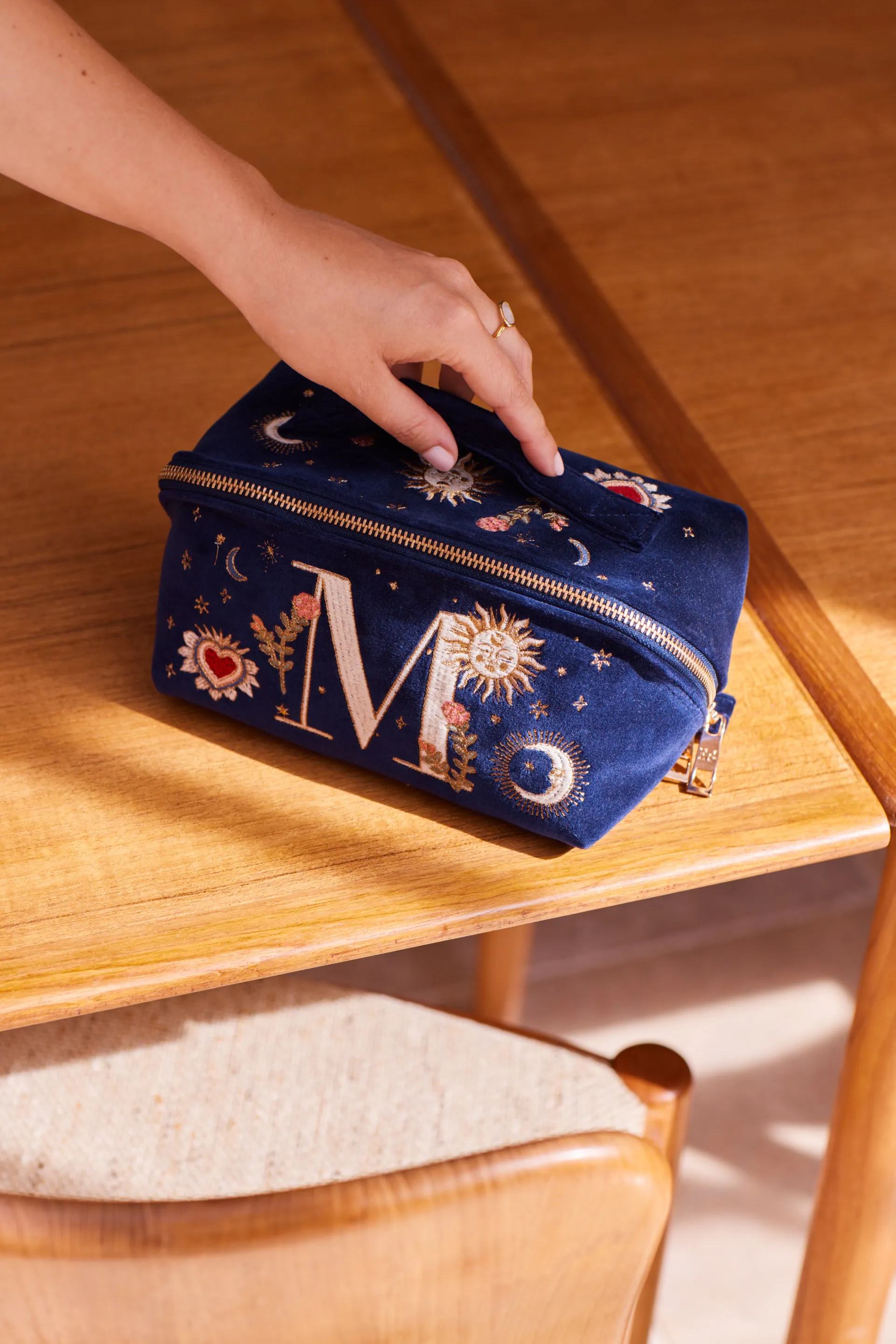 Enchanted Alphabet Open Flat Makeup Bag