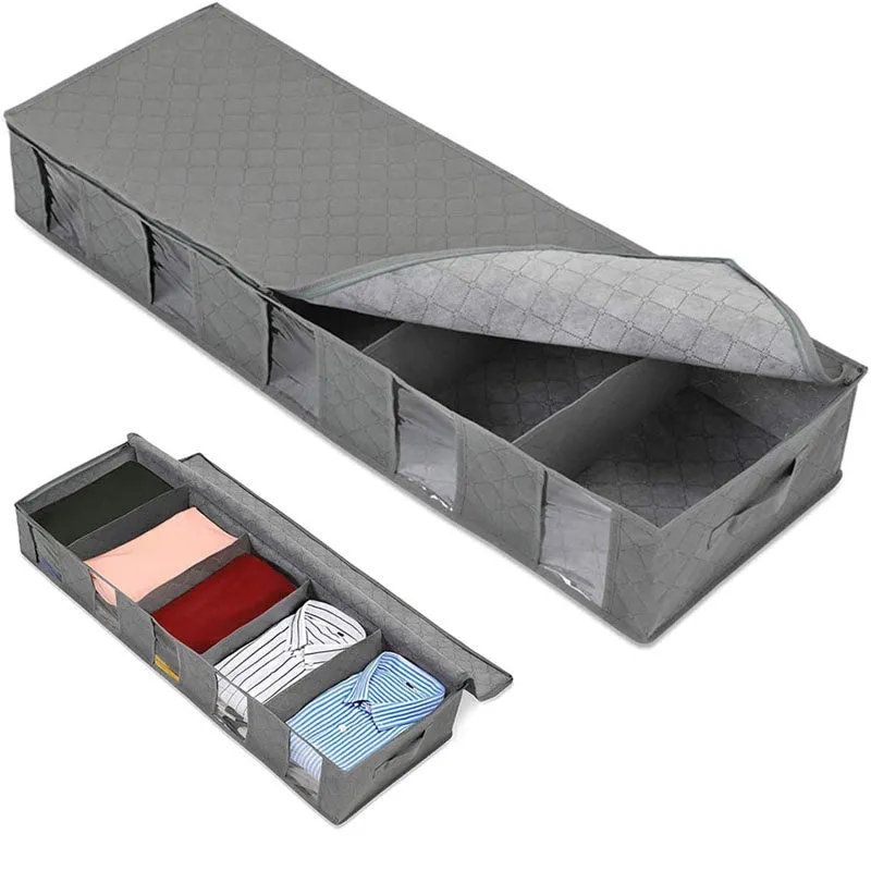 Foldable Under-Bed Clothes Storage Organiser Box