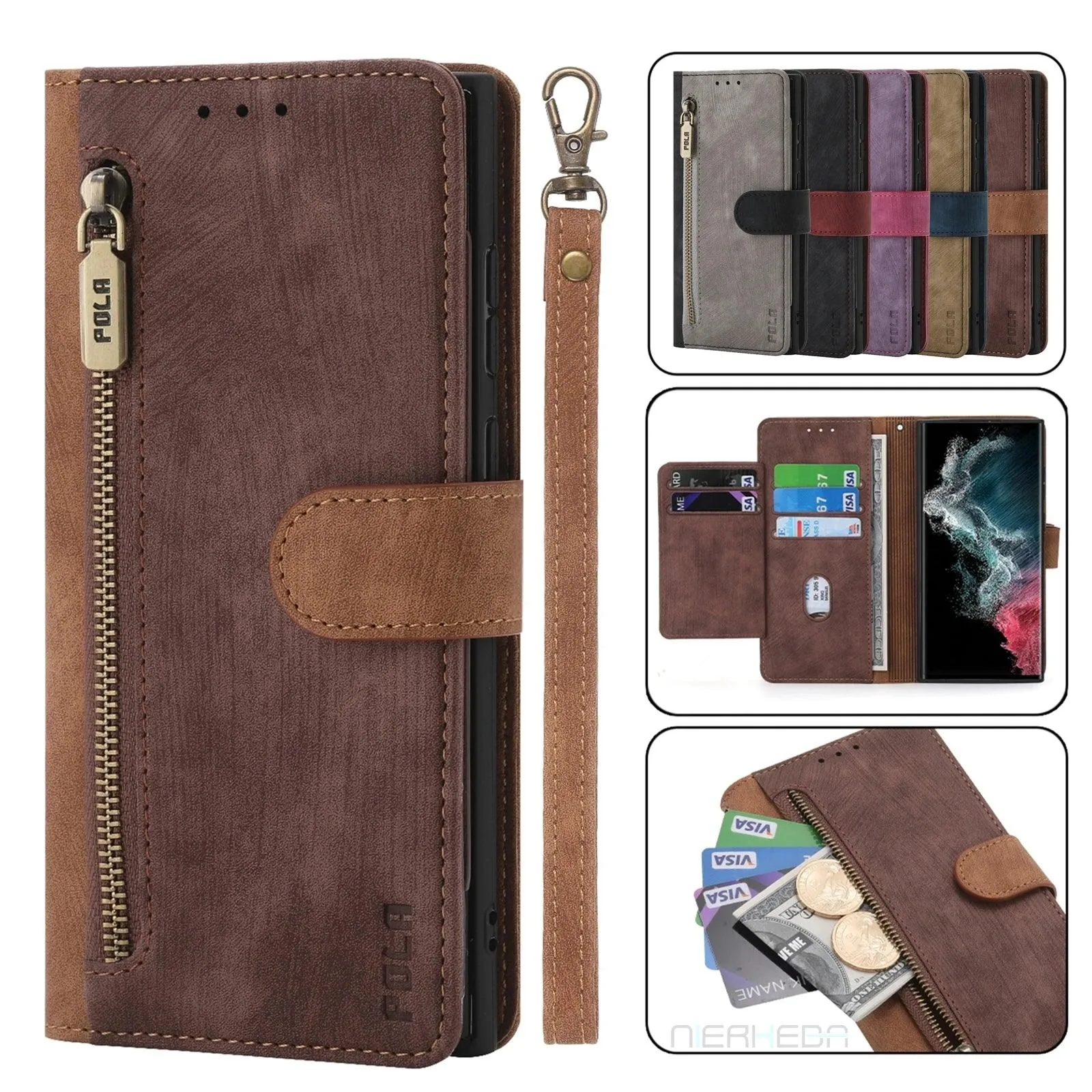 Galaxy S24 Ultra Anti-Theft Brush Leather Case