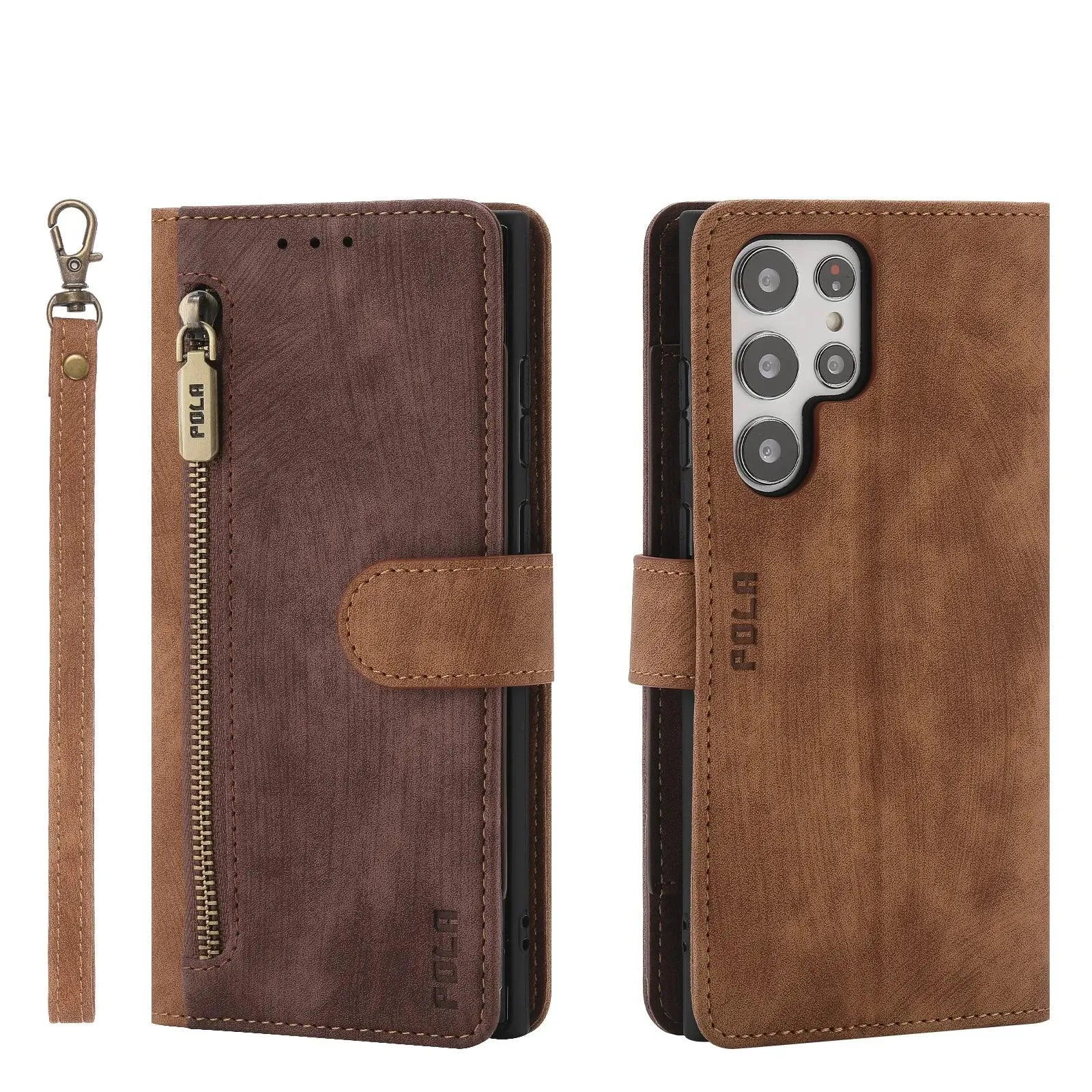 Galaxy S24 Ultra Anti-Theft Brush Leather Case