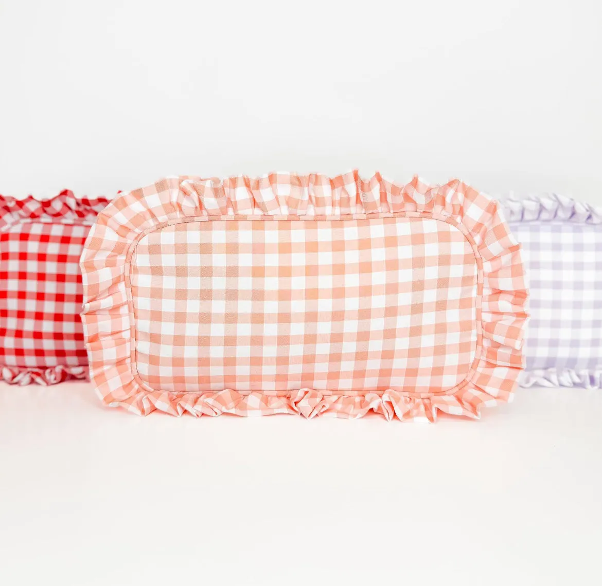 Gingham Frilly Bags - multiple colors