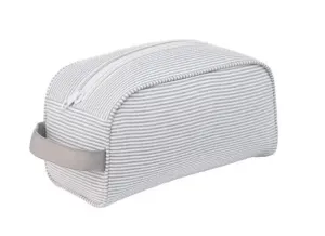 Gray Seersucker Toiletry Bag