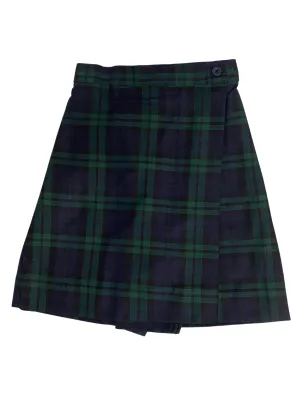 Green & Navy Plaid Flap Skort