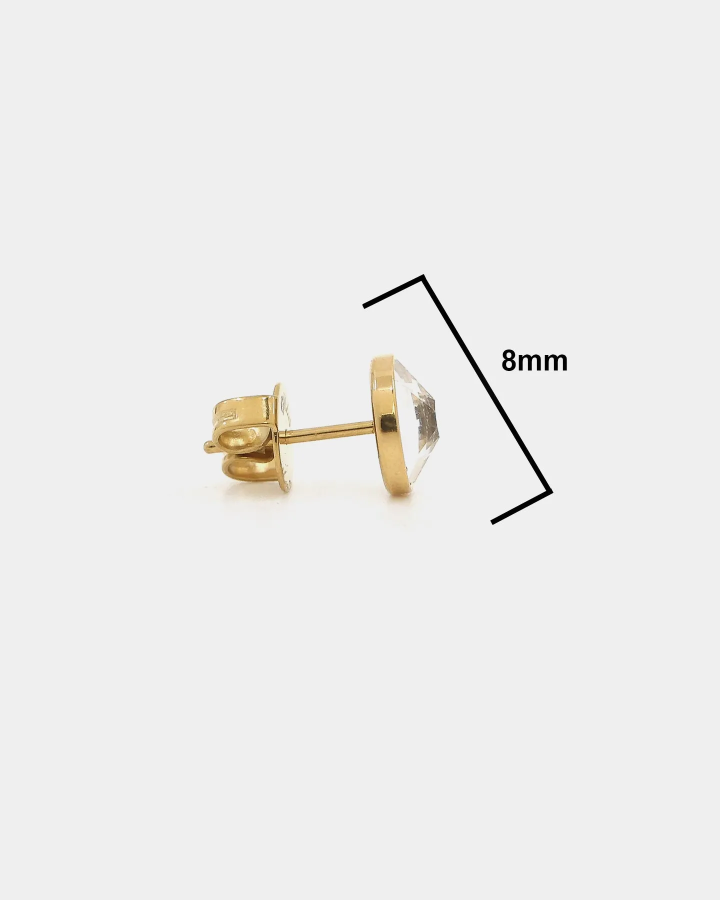 Guess Mainline Crystal Clear 8mm Stud Gold