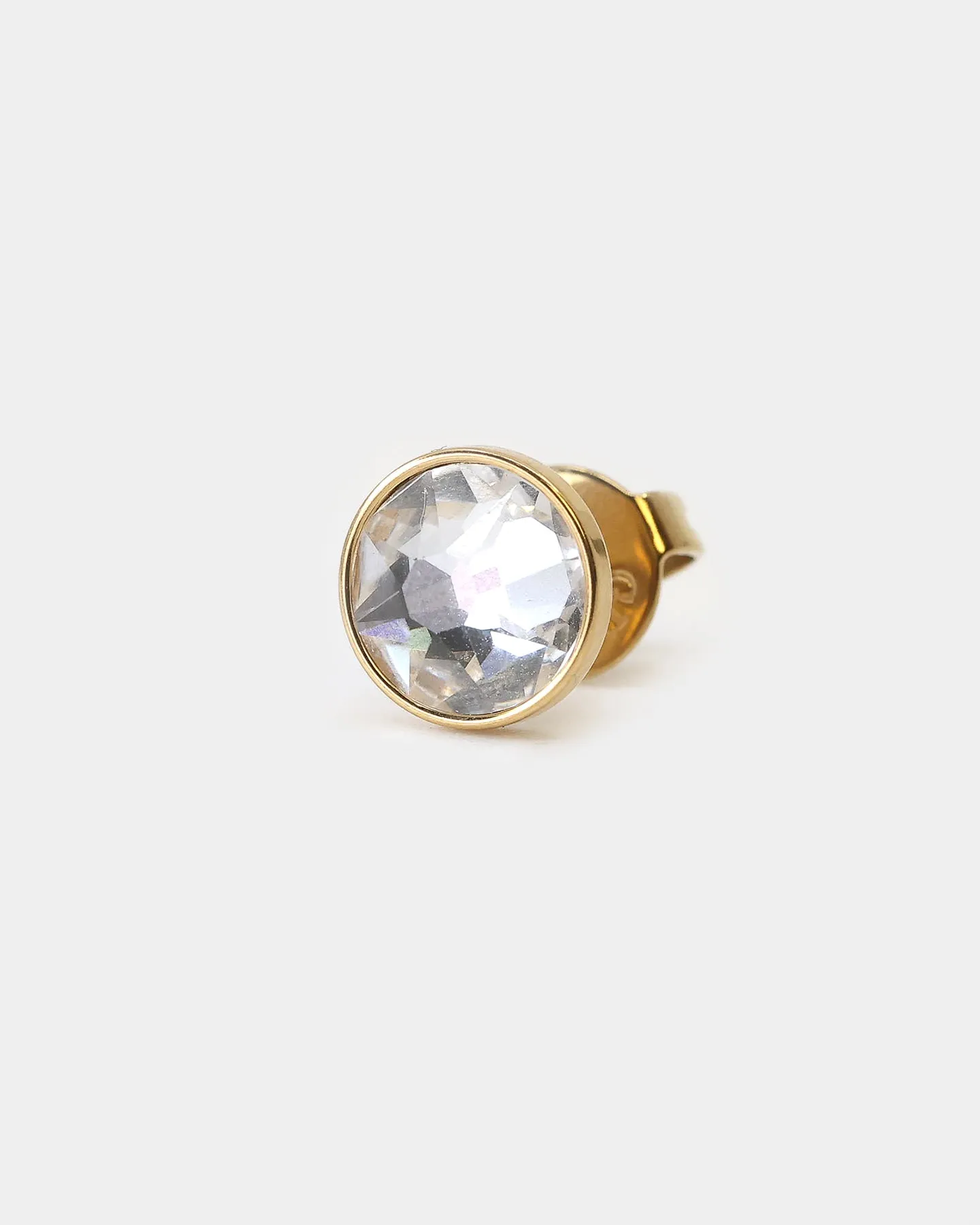 Guess Mainline Crystal Clear 8mm Stud Gold