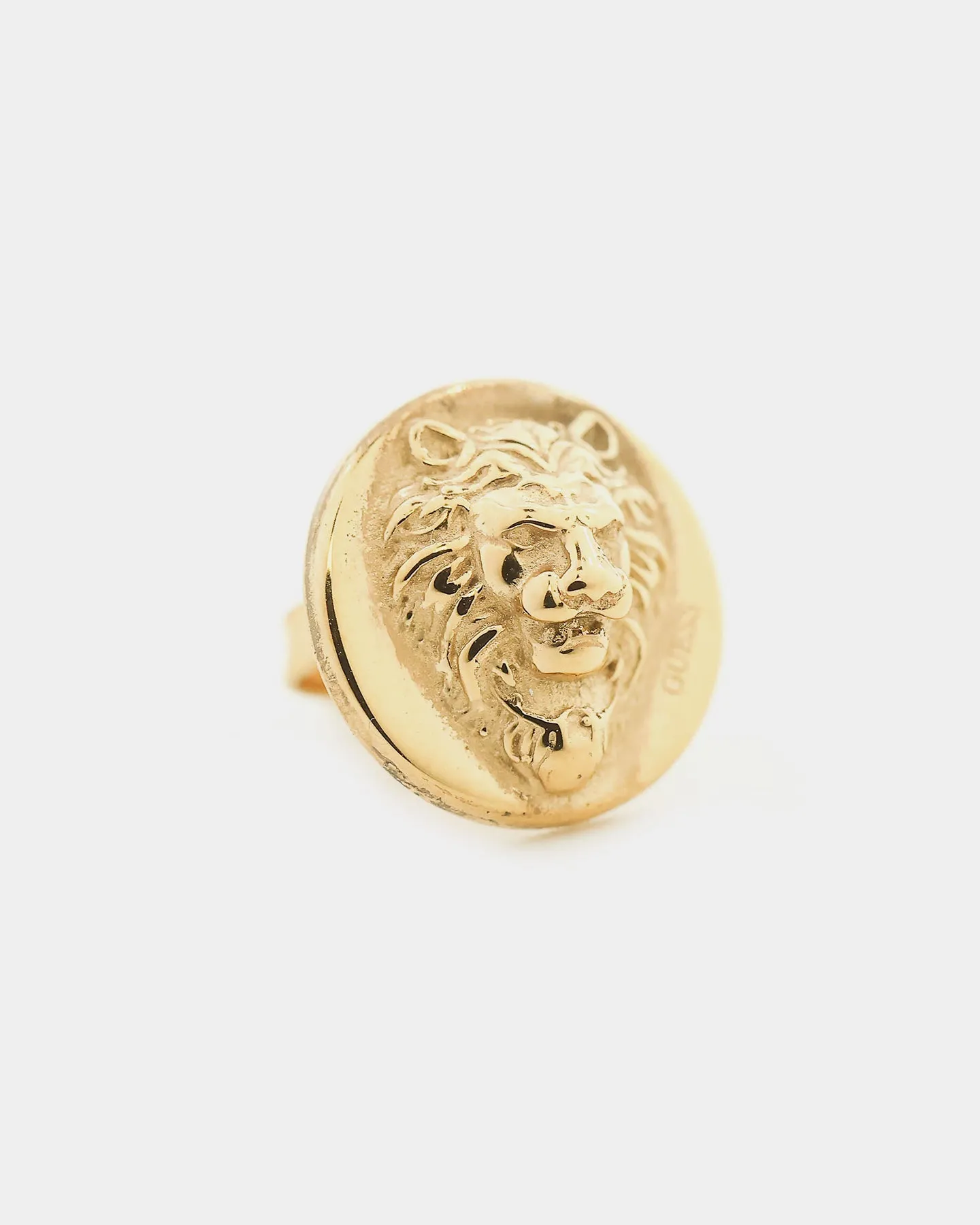 Guess Mainline Lion Head 12mm Stud Earrings Gold