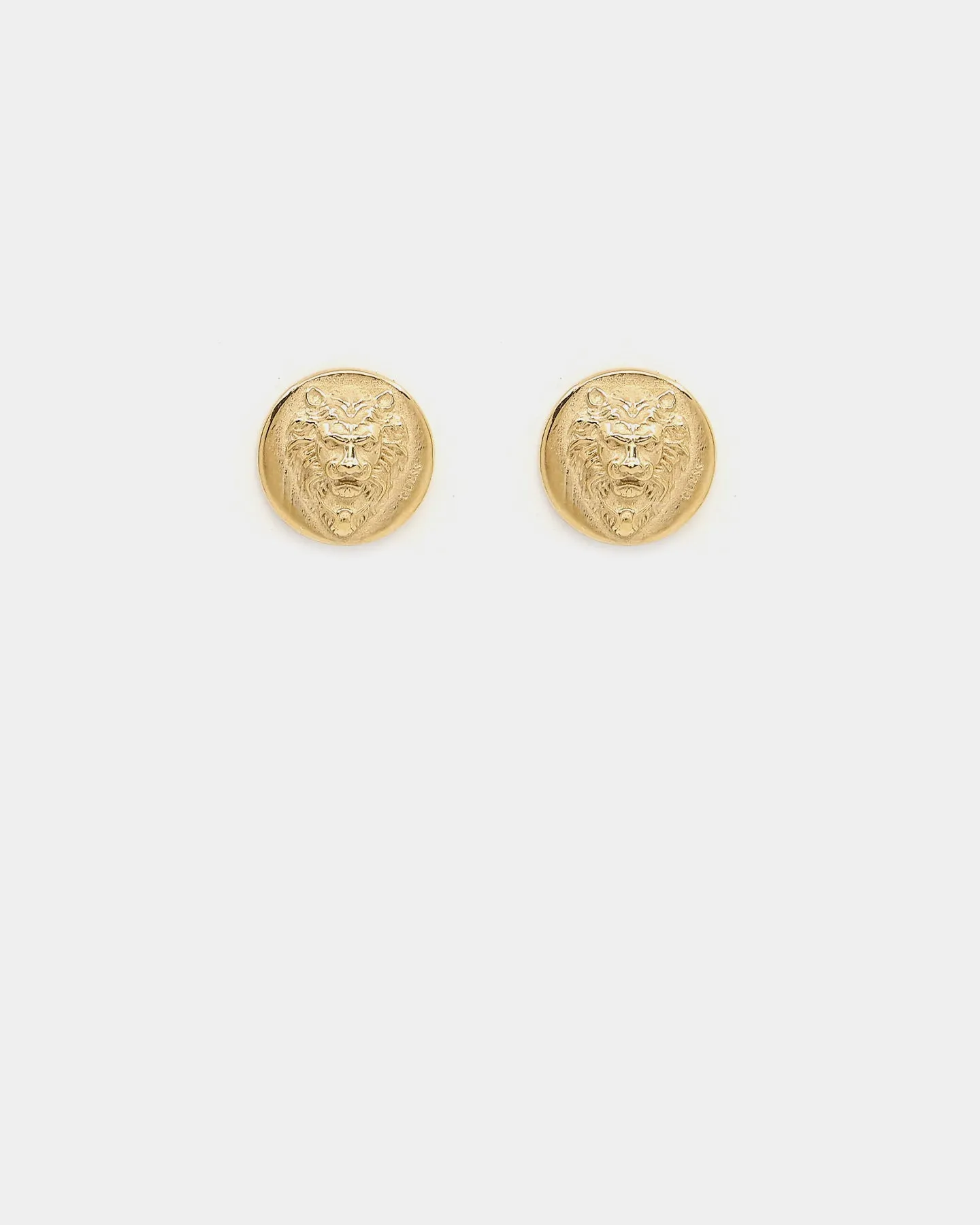 Guess Mainline Lion Head 12mm Stud Earrings Gold