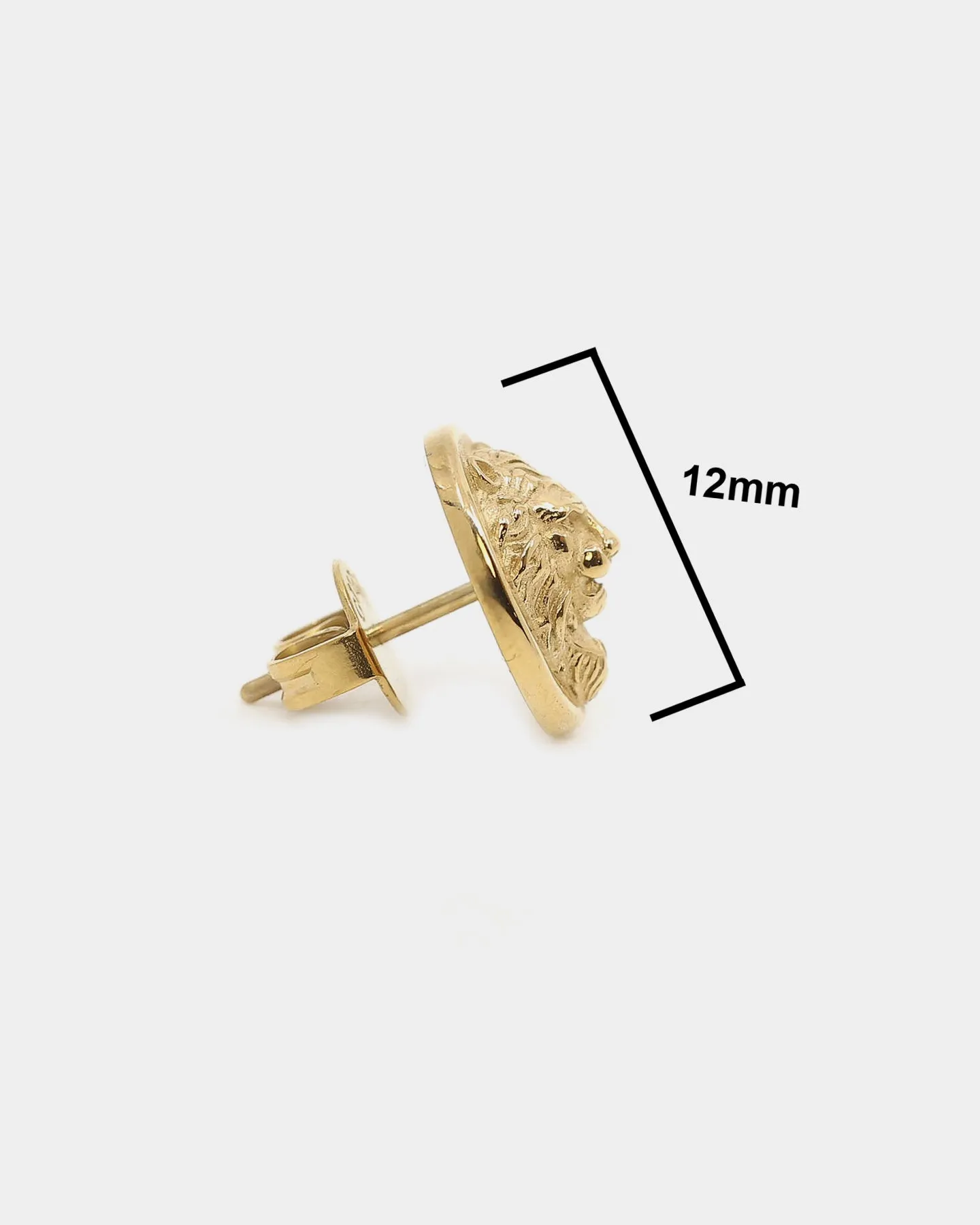 Guess Mainline Lion Head 12mm Stud Earrings Gold