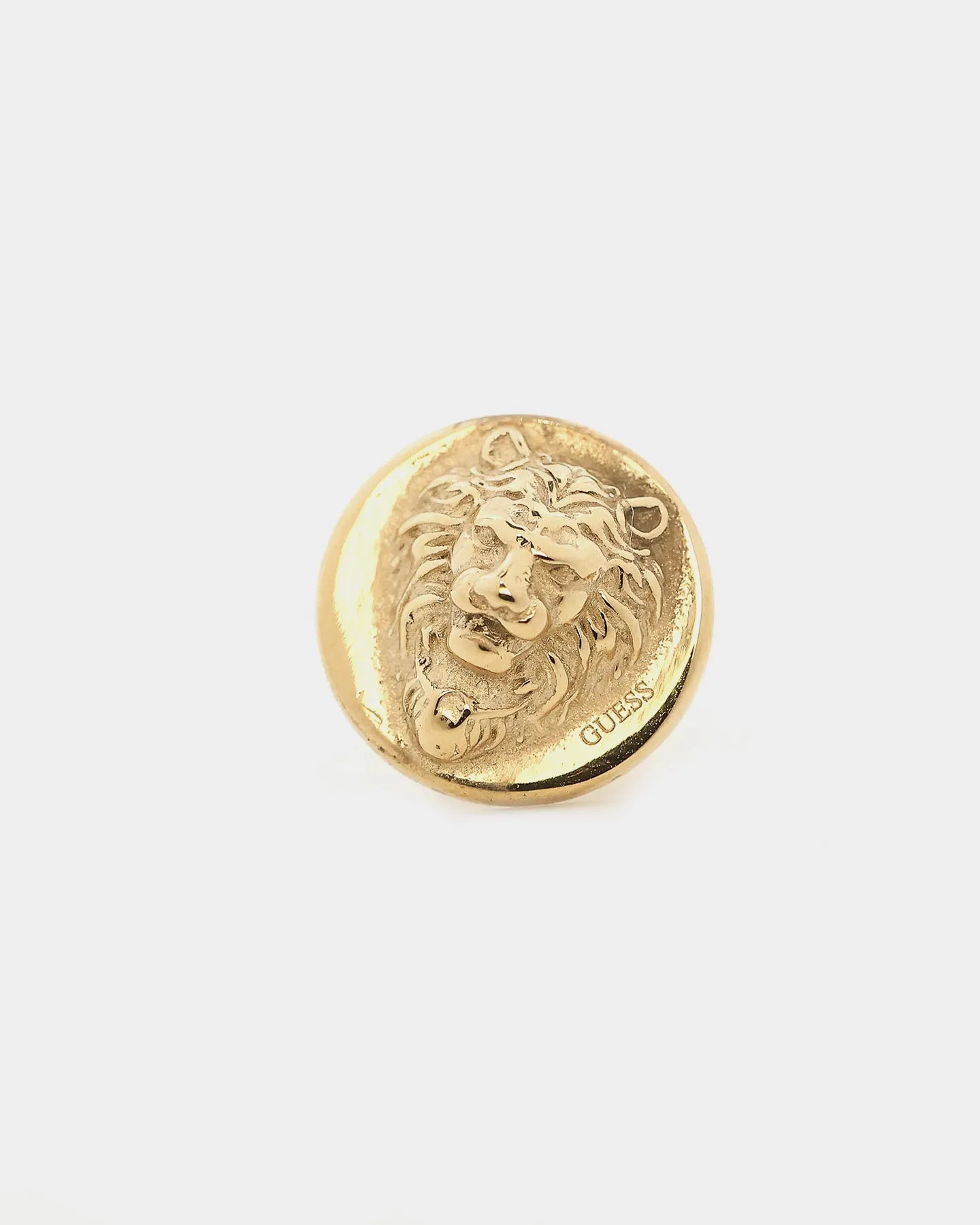 Guess Mainline Lion Head 12mm Stud Earrings Gold